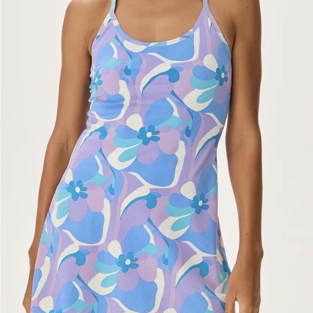 Floral Patterned Dress in Blue and Purple